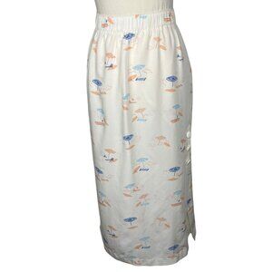 DES PETITS HAUTS Day at the Beach Midi Skirt Cream Sz 0 NWOT